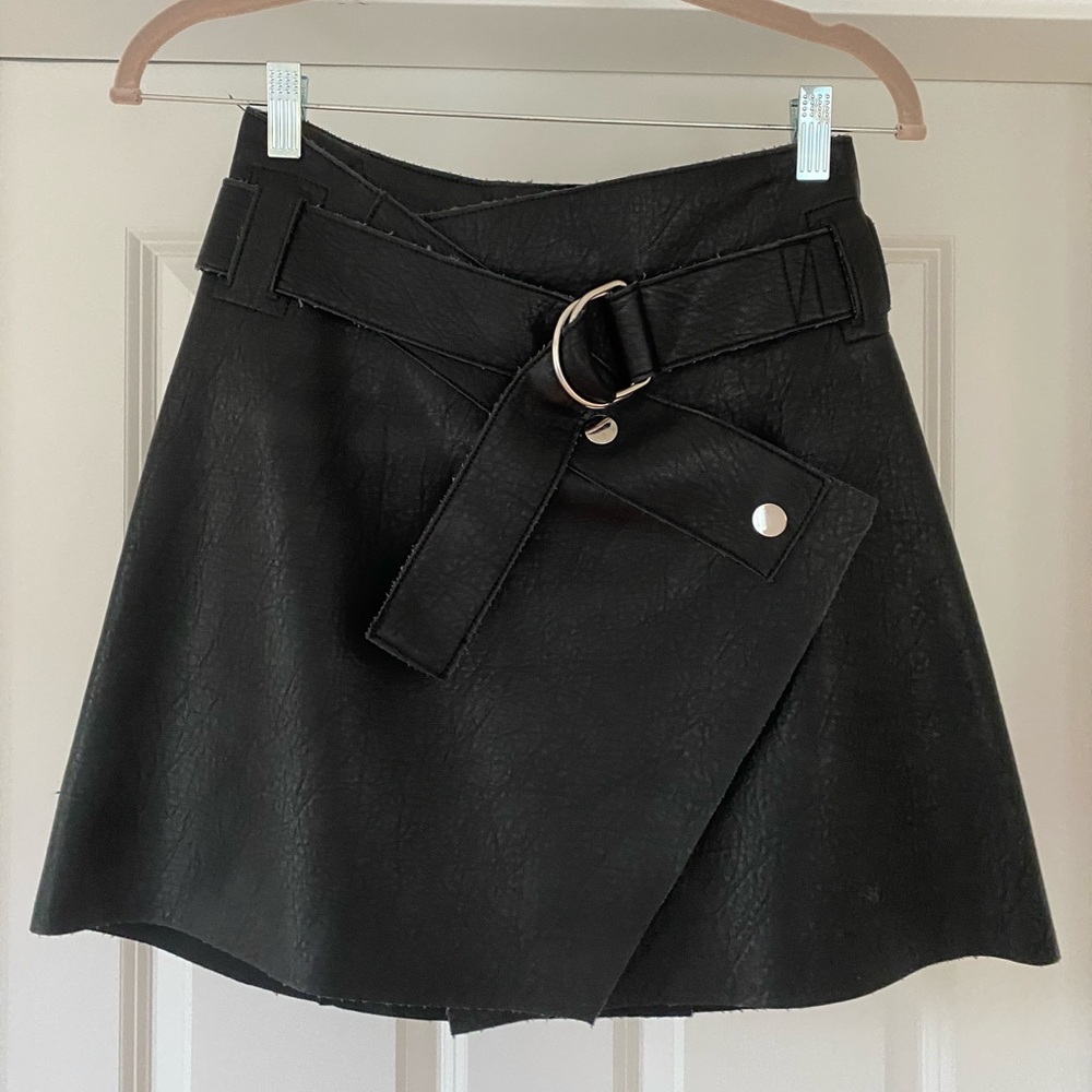 Black Leather Mini Skirt